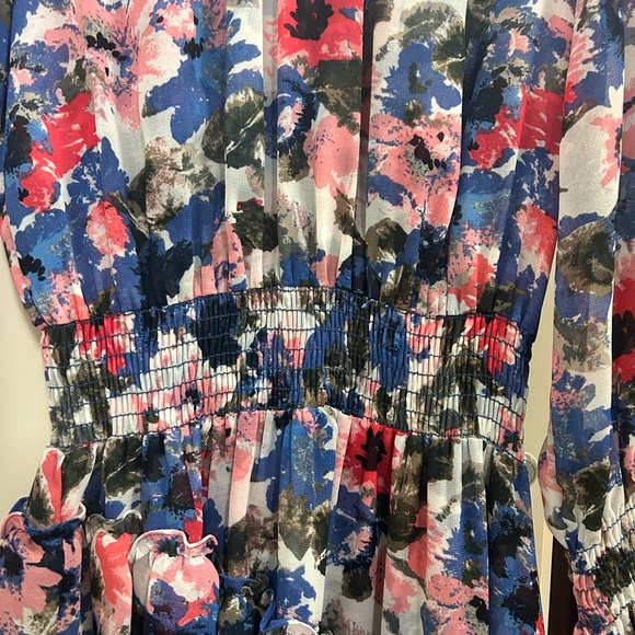 MISA Ruffle Assymetrical Midi Dress - Picture 4 of 8